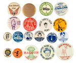 COLLECTION OF 1896 THROUGH 1950s CLUB MEMBER BUTTONS.