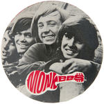 "MONKEES" THREE LARGE BUTTONS FROM THE 1960s.