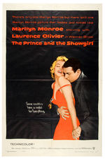 MARILYN MONROE "THE PRINCE AND THE SHOW GIRL" MOVIE POSTER WITH LAURENCE OLIVIER.