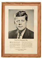 JOHN KENNEDY POST ELECTION CARDBOARD UNITY SIGN FROM NATIONAL BREWING CO.