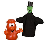 "MR. WIGGLE/SWEET TOOTH SAM" JELL-O PUPPET PAIR.
