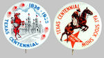 TEXAS CENTENNIAL 1936 GRAPHIC BUTTON PAIR.