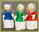 DONALD DUCK FAMILY EUROPEAN ISSUE PUPPET SET.