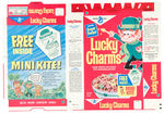 "LUCKY CHARMS MINI KITE/LUCKY SPIN WHEEL" GENERAL MILLS LUCKY CHARMS BOX FLAT PAIR.