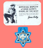 "GENE AUTRY RIDERS" CLUB TAB AND MEMBERS CARD.