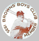 ST. LOUIS BROWN'S CLUB BUTTON PICTURING HORNSBY.