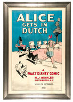 ONLY KNOWN "ALICE GETS IN DUTCH" WALT DISNEY ALICE COMEDIES POSTER.