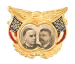 McKINLEY AND ROOSEVELT JUGATE BRASS SHELL BADGE.