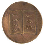 ANTI THOMAS PAINE SATIRICAL ENGLISH TOKEN DISTRIBUTED IN 1796 AMERICA.