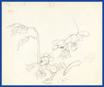 MICKEY'S RIVAL PRODUCTION DRAWING PAIR FEATURING MICKEY & MINNIE MOUSE.