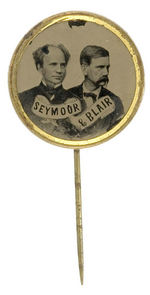 "SEYMOUR & BLAIR" UNIFACE JUGATE FERROTYPE STICKPIN.