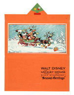 RARE WALT DISNEY STUDIO CHRISTMAS CARD FOR 1932.