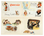 WALT DISNEY STUDIO CHRISTMAS CARDS FOR 1938 & 1939.