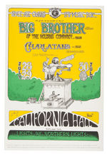 CALIFORNIA HALL CONCERT POSTER FEATURING BIG BROTHER & THE HOLDING COMPANY.