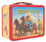 "WAGON TRAIN" LUNCH BOX AND THERMOS.