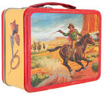 "WAGON TRAIN" LUNCH BOX AND THERMOS.