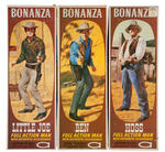 "BONANZA" BEN, HOSS AND LITTLE JOE CARTWRIGHT ACTION FIGURES BOXED.
