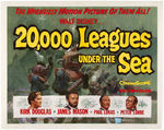 "20,000 LEAGUES UNDER THE SEA" LINEN-MOUNTED HALF-SHEET MOVIE POSTER.