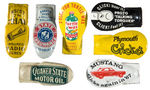 SEVEN CAR RELATED LITHO TIN CLICKERS AND ONE FOR "RADIO TUBES."