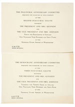 KENNEDY SECOND (1963) AND THIRD (1964 NOT HELD) INAUGURAL ANNIVERSARY INVITATIONS.