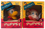 "DONALD DUCK/DOPEY" BOXED GUND PUPPET PAIR.