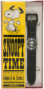"SNOOPY TIME" BLACK VARIETY BOXED WATCH.