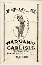 HARVARD VS. CARLISLE 1911 FOOTBALL PROGRAM.