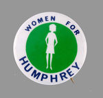 "WOMEN FOR HUMPHREY" BUTTON.