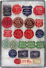 PROHIBITION LABELS c.1910:  17 DIFFERENT WITH SIX DUPLICATES.