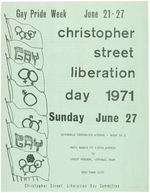 HISTORIC GAY PRIDE HANDBILL FOR STONEWALL 1971 SECOND ANNIVERSARY CELEBRATION MARCH IN NYC.