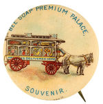 BEE SOAP PREMIUM PALACE WAGON "SOUVENIR" BUTTON.