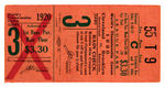 1920 WORLD SERIES TICKET STUB FROM CLEVELAND.