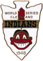 1948 CLEVELAND INDIANS WORLD SERIES PRESS PIN & PASS.