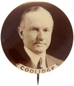 OUSTANDING “COOLIDGE” REAL PHOTO BUTTON IN 1.75” SIZE.