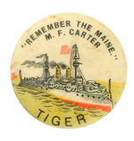MAINE AND TIGER WARSHIP MYSTERY BUTTON.