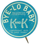 BUTTON OFF "BYE-LO BABY" DOLL BY GRACE STOREY.