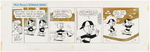 “DONALD DUCK” FRANK GRUNDEEN 1970-1974 DAILY COMIC STRIP ORIGINAL ART TRIO WITH NEPHEWS.