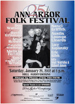 "ANN ARBOR 2002 FOLK FESTIVAL" 25TH ANNIVERSARY MULTI-SIGNED CONCERT POSTER.