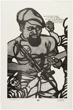 RARE DOUGLAS EMORY BLACK PANTHER PARTY POSTER FEATURING GRENADE AND ARMED REVOLUTIONARIES.