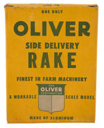 "OLIVER MECHANIZED MOWER" & "SIDE DELIVERY RAKE" BOXED FARM TOY PAIR.