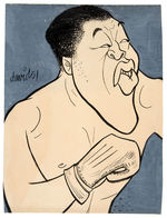 WORLD WELTERWEIGHT CHAMPION KID GAVILAN ORIGINAL ART & NEWS SERVICE PHOTO.