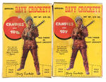 "WALT DISNEY'S DAVY CROCKETT CANDIES AND TOY" BOXES.