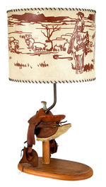 COWBOY SADDLE LAMP.