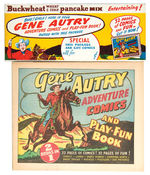 "GENE AUTRY ADVENTURE COMICS AND PLAY FUN BOOK" PILLSBURY PANCAKE MIX PREMIUM WITH BOX WRAPPER.
