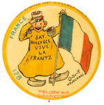 RARE YELLOW KID BUTTON #128 FOR "FRANCE."