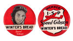 PAIR OF "SPEED GIBSON" BUTTONS ISSUED BY SPONSOR WINTER'S BREAD.