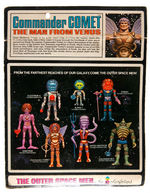 "THE OUTER SPACE MEN BY COLORFORMS COMMANDER COMET THE MAN FROM VENUS" CARDED ACTION FIGURE.