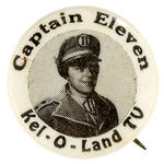 "CAPTAIN ELEVEN" RARE SPACE THEME TV CLUB BUTTON.