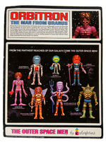 "THE OUTER SPACE MEN BY COLORFORMS  ORBITRON THE MAN FROM URANUS" CARDED ACTION FIGURE.