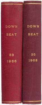 "DOWN BEAT" EXTENSIVE COLLECTION OF BOUND VOLUMES (219 ISSUES).